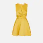 Duchess satin dress with jewel detail