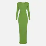 Red Carpet dress in openwork knit fabric with jewel detail