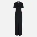 Knit dress with polo-shirt collar