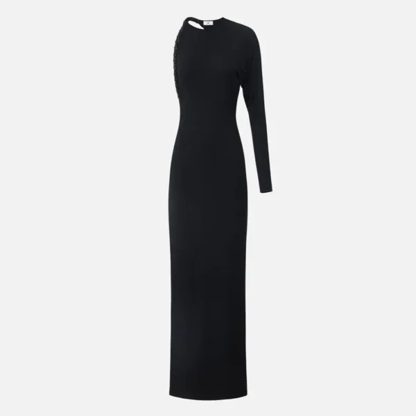 Red Carpet dress in crêpe jersey fabric with crystals