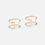 Pair of golden metal bracelets