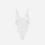 Full Milano stitch knit bodysuit with flounces