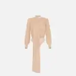 Bodysuit in silk georgette fabric with sash