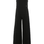 JUMPSUIT GAMBA PALAZZO IN CREPE NER