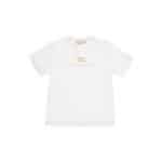 T-SHIRT M/C CON LOGO ORO AVORIO/ORO