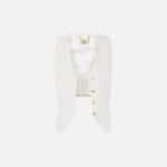 Linen-blend and crêpe waistcoat