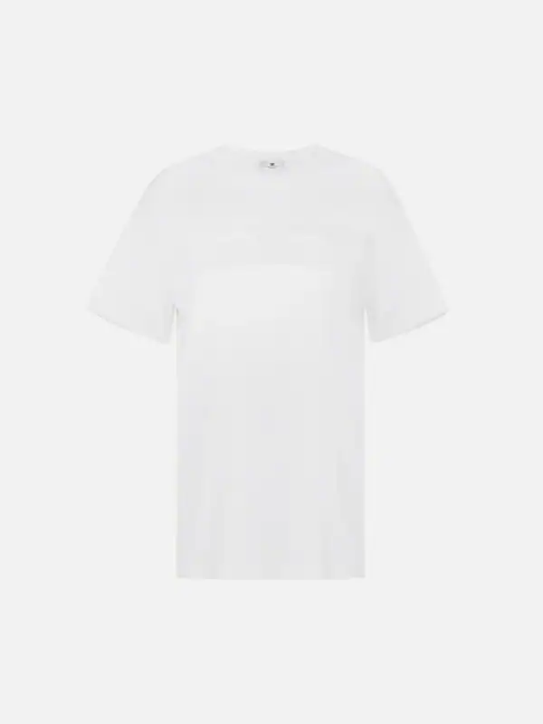 Jersey T-shirt with embossed logo