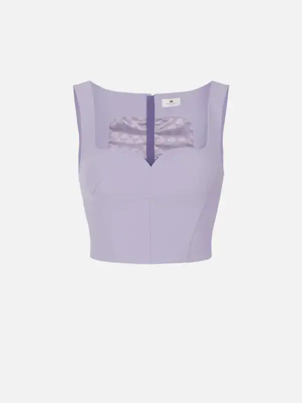 Top in double layer stretch crêpe fabric
