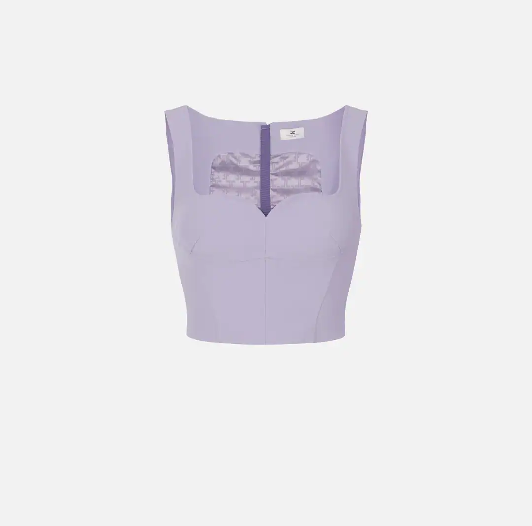 TO04161E2_EV7_1_D Top in double layer stretch crêpe fabric - Image 1