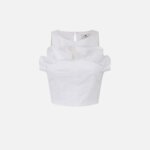 Stretch cotton top with flounce