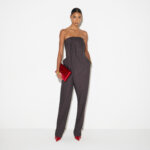 Pinstriped jumpsuit in cool wool fabric