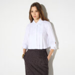 Cotton shirt with pleats