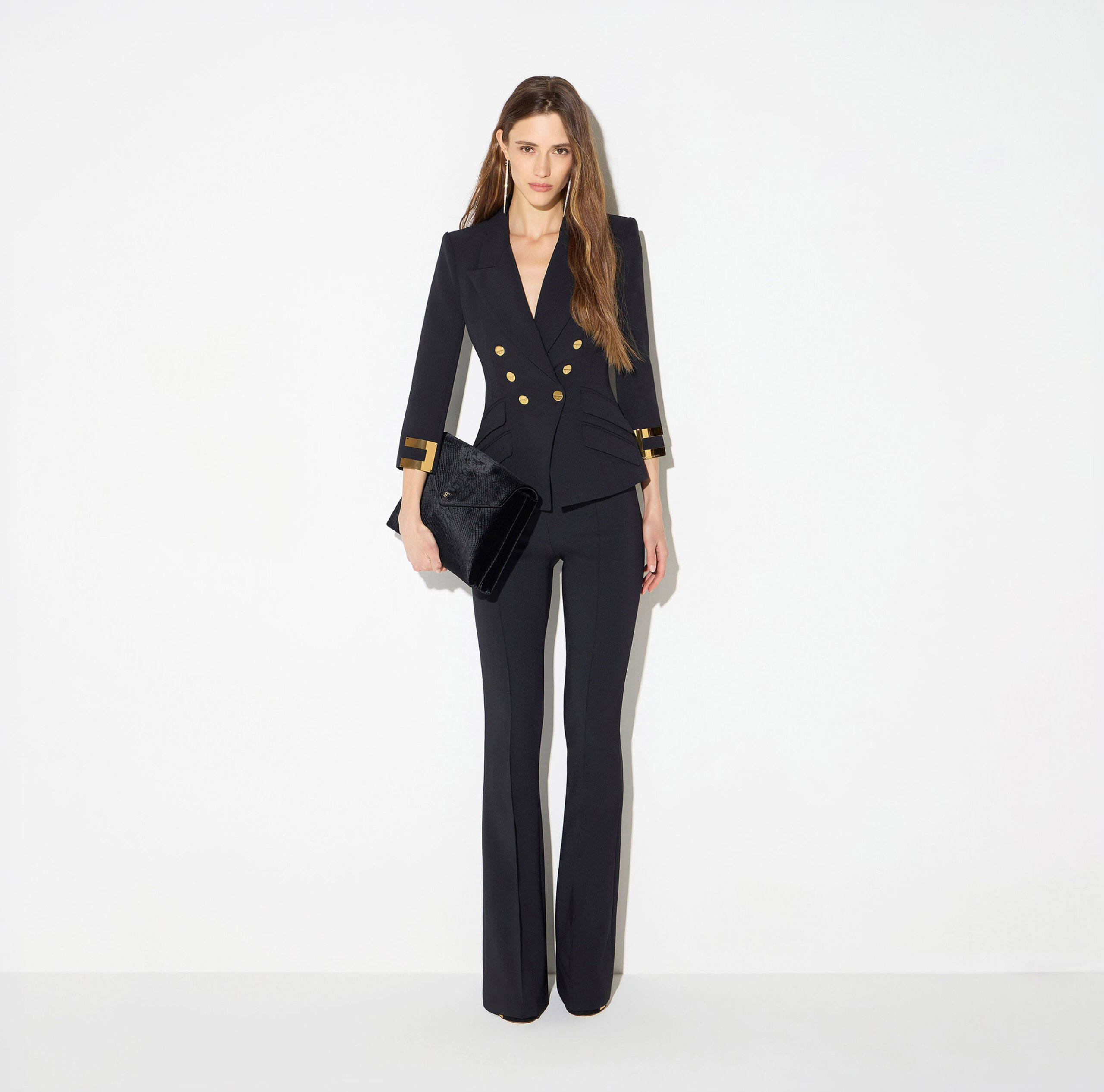 GI26866E2_110_1_D Jacket in double layer stretch crêpe fabric with jewel logo - Image 1