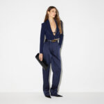 Stretch satin trousers