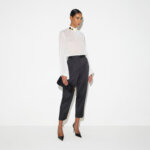 Stretch satin trousers