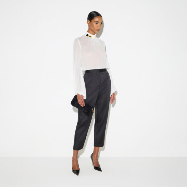 Stretch satin trousers