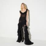Dress in georgette fabric with ruffles