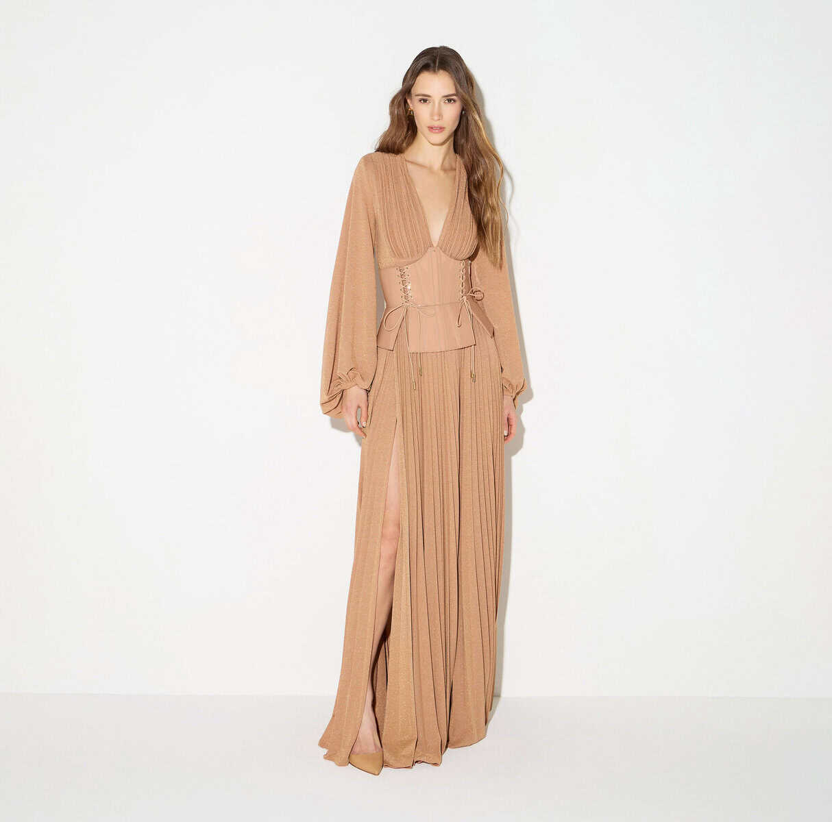 ABR1566E2_EV8_1_D Red Carpet dress in lamé-effect jersey - Image 1