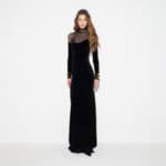 Red Carpet dress in velvet and tulle fabrics