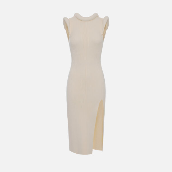 Knit dress with 3D details