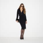 Viscose yarn dress with jewel chain