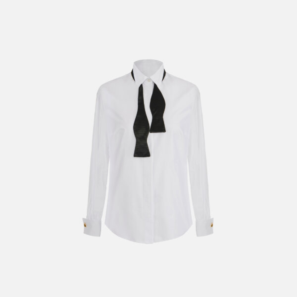 Cotton shirt with bow tie