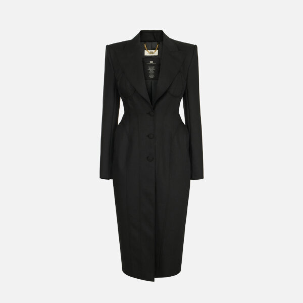 Wool bustier-style coat