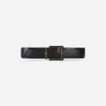 Belt with enamelled buckle