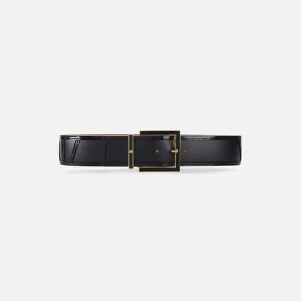 Belt with enamelled buckle