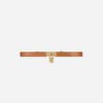 Leather belt with jewel padlock