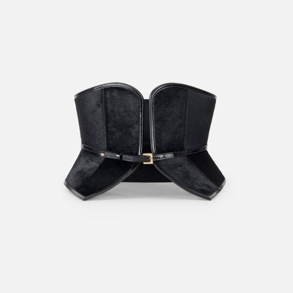 Bustier-style cowhide belt