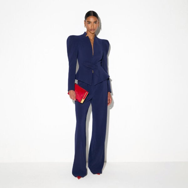 Lightweight crêpe jacket with bow