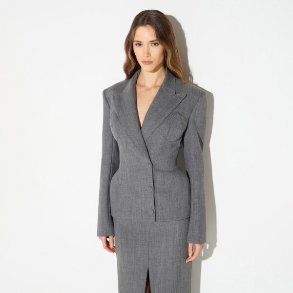 Wool bustier-style jacket