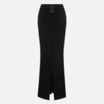 Skirt in crêpe jersey fabric with jewel logo