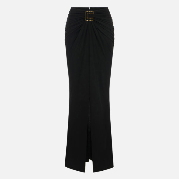 Skirt in crêpe jersey fabric with jewel logo