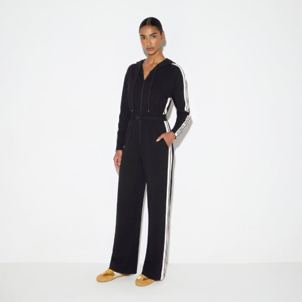 Two-colour knit jumpsuit with logo
