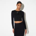 Knit top with snake pattern