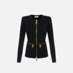 Cardigan in knit fabric with zip