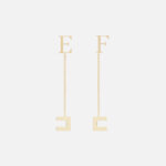 Chain pendant earrings with logos