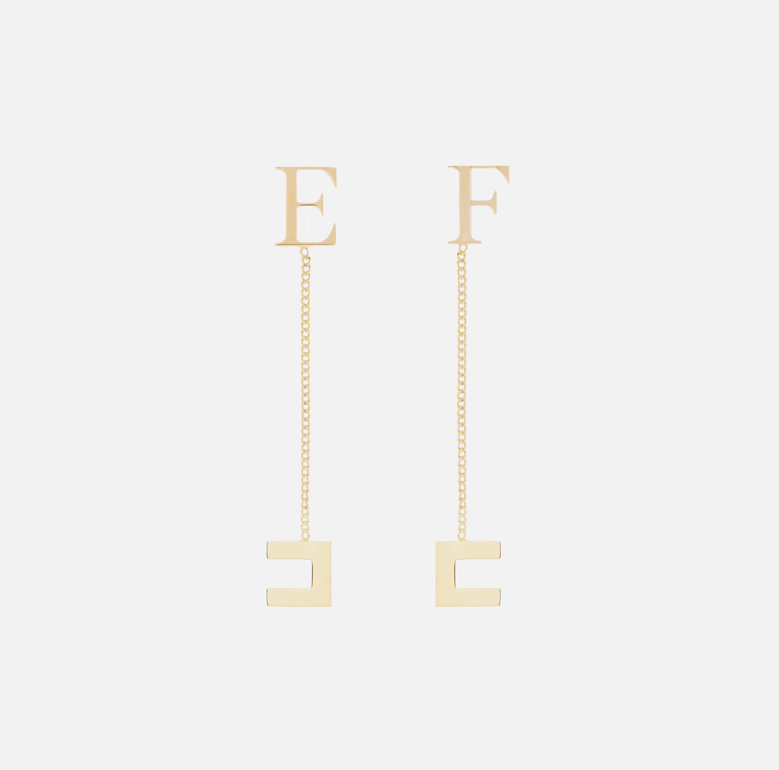 OR54A67E2_U95_1_D Chain pendant earrings with logos - Image 1