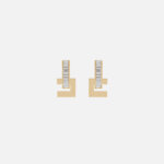 Rhinestone earrings with logo