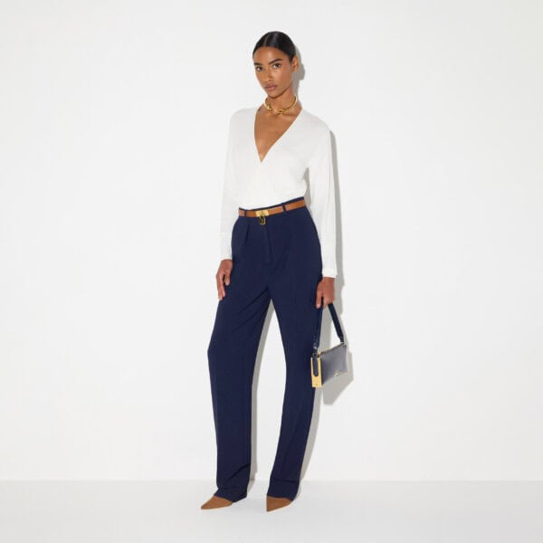 Lightweight crêpe fabric trousers