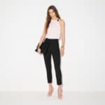 Trousers in double layer stretch crêpe