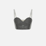 Wool bra with logo print