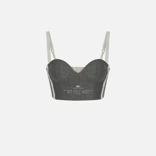 Wool bra with logo print