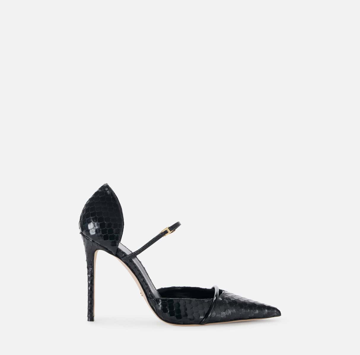 SA06L67E2_110_1_D D’Orsay leather pumps with python print - Image 1