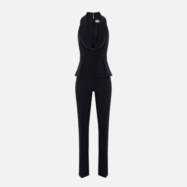Jumpsuit in lightweight crêpe and satin fabrics