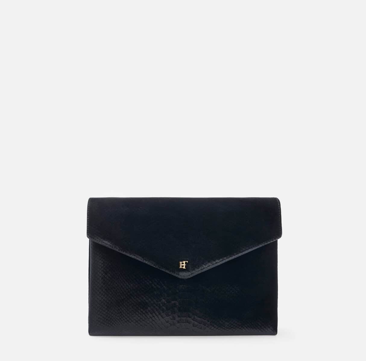 BS26A67E2_110_1_D Over-the-shoulder bag made from velvet with a crocodile print texture - Image 1