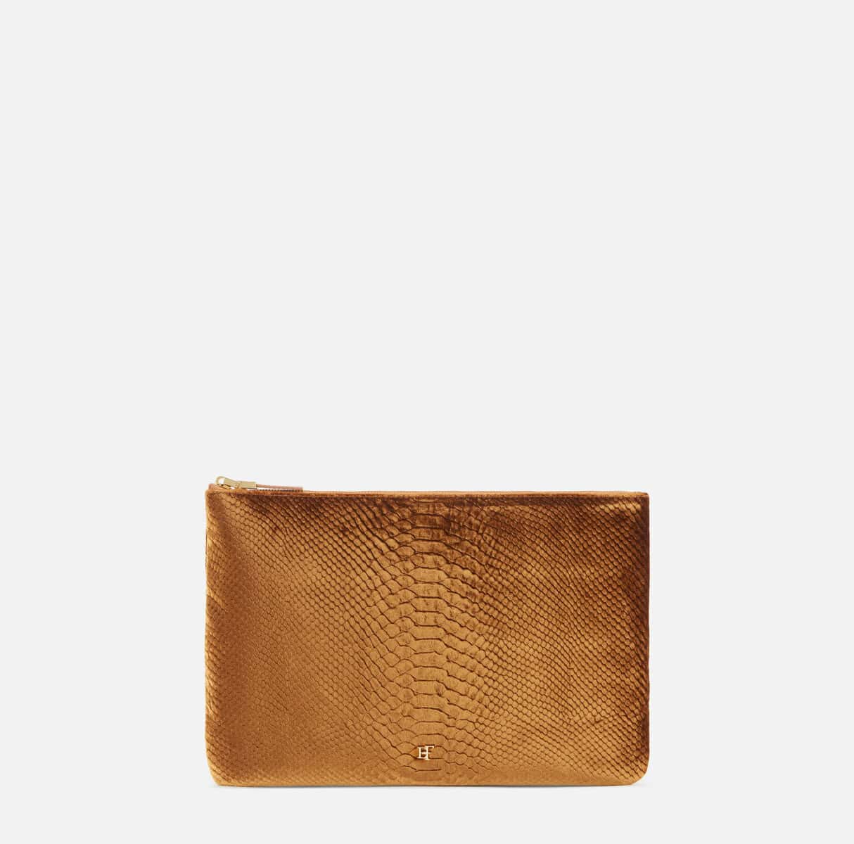BS81A67E2_940_1_D Velvet clutch bag with crocodile print - Image 1