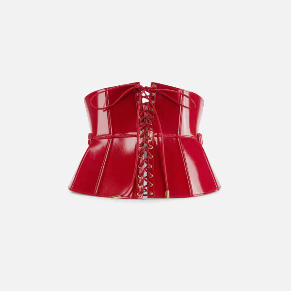 Bustier-style leather belt
